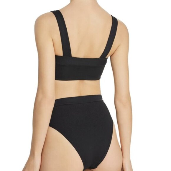 L*Space Lee Lee Bikini Top Women's Size Medium Black - Picture 2 of 13